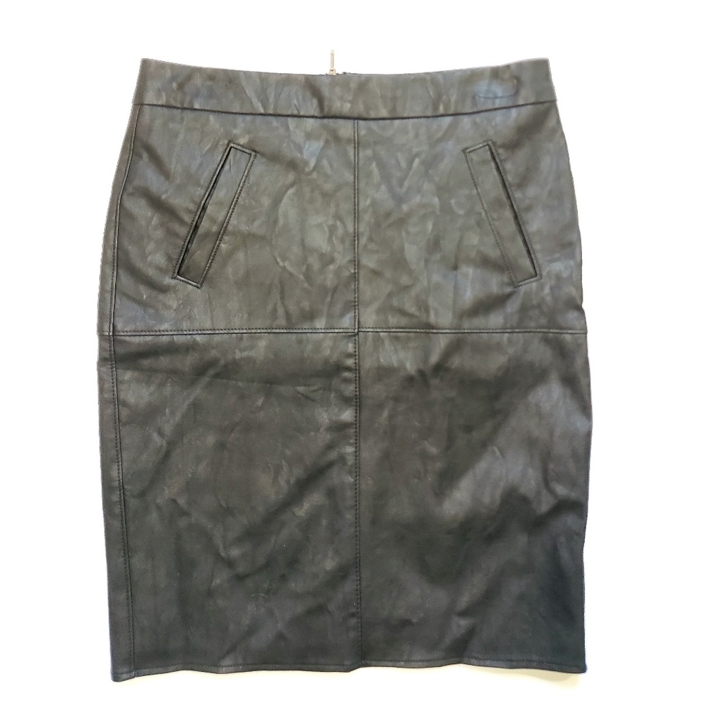 Womens Faux Leather Pencil Skirt